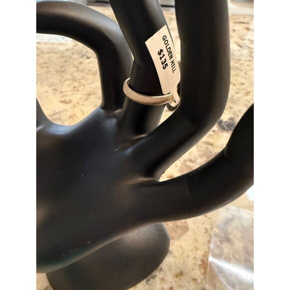 Handcrafted Sterling Silver Golden Hill Turquoise Adj Ring Solid Back Southwest - Picture 3 of 9